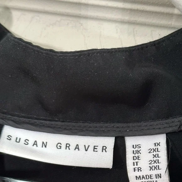 Susan Graver stretch woven bomber jacket 1x - Picture 7 of 9